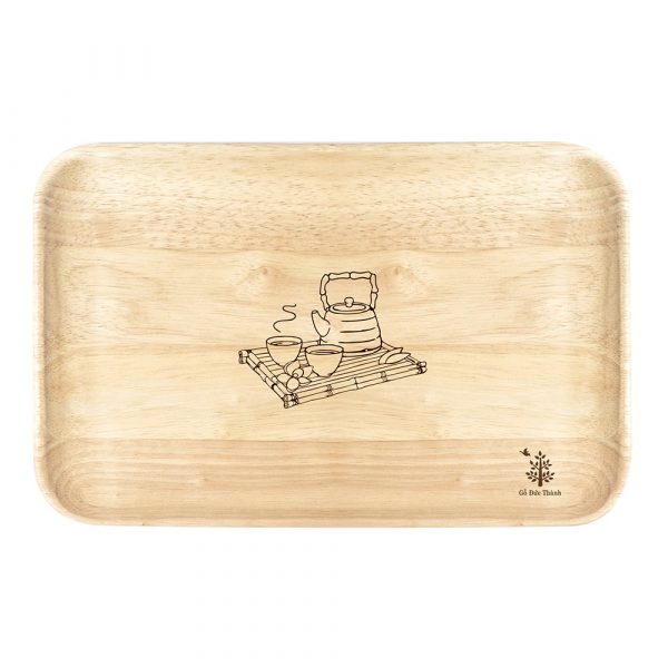 Khay gỗ chữ nhật: đĩa gỗ trang trí decor đựng đồ ăn gằng gỗ đẹp, trái cây, phục vụ nhà hàng 3 size