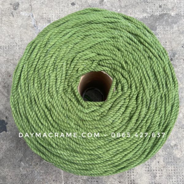 Dây thừng macrame xanh rêu màu 3mm, 5mm - Full Color, Đủ Size